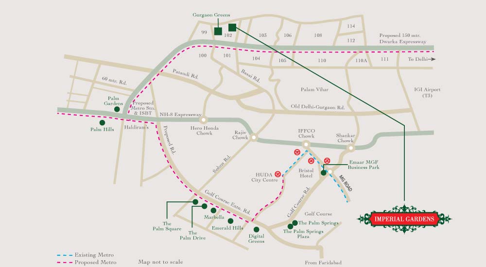 Gurgaon-green-location-map